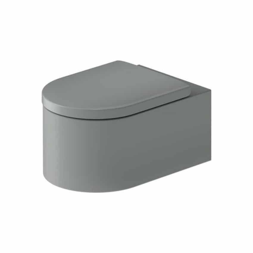 sndur45422-sndur45452 تواليت معلق رمادي مط ديورافيت بالشطاف الداخلي ميليو والغطاء سوفت كلوز - Image 1